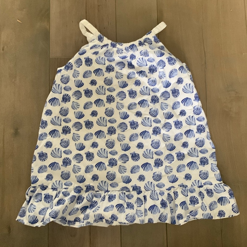 Janie and Jack Blue and White Seashell Dress | Size 2T |